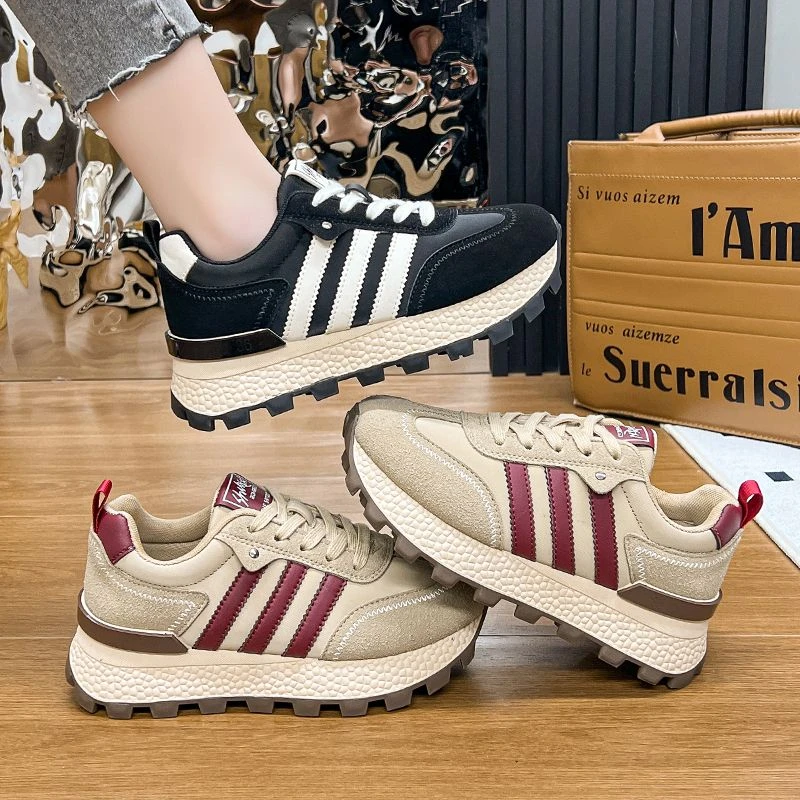 爆款潮流女鞋百搭春季时尚厚底软底