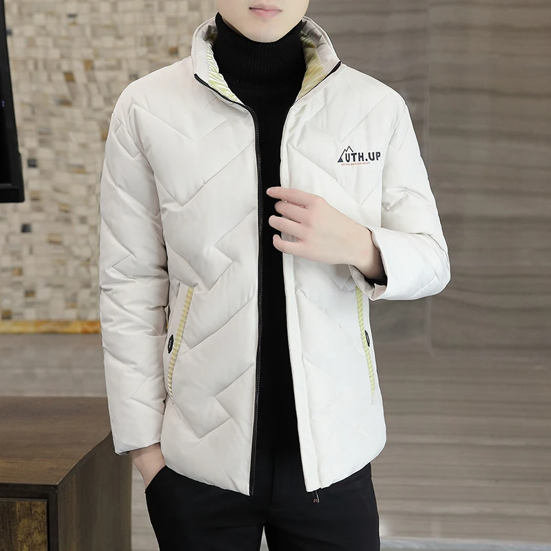 立领短款棉衣男冬季加厚保暖棉服青年韩版潮流百搭纯色小棉袄外套
