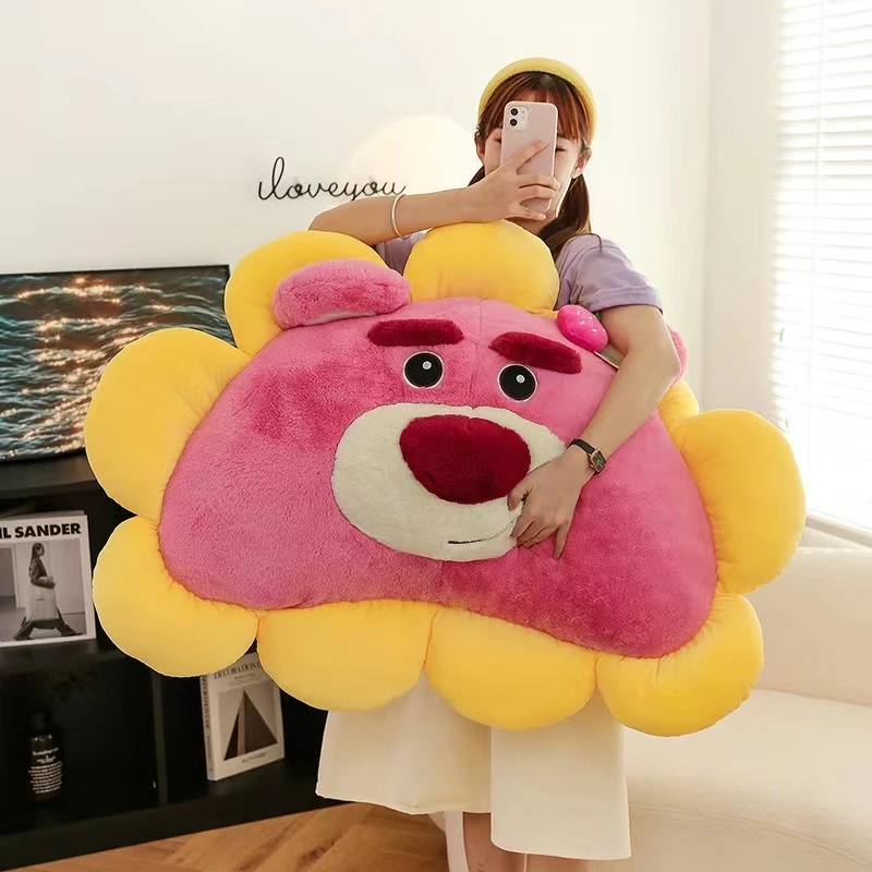 草莓熊床上靠枕沙发靠垫毛绒玩具110cm