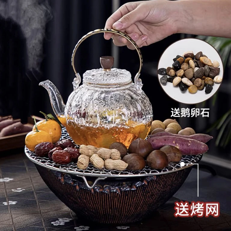 【陶人斋】围炉煮茶电陶炉茶室家用玻璃壶煮茶炉陶瓷复古TRZ001