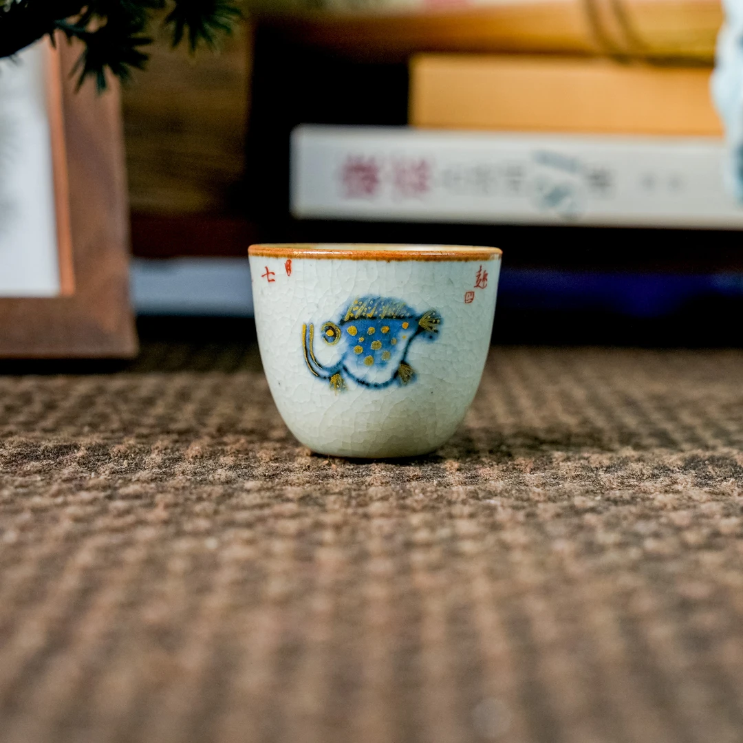 【朴云堂】得真趣大嘴鱼小铃铛杯 25ml PYS1056