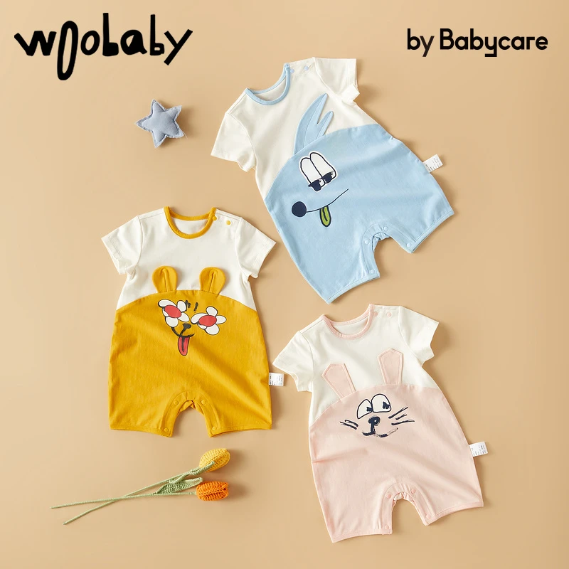 【BC童装】woobaby婴儿衣服新生儿夏季婴幼儿哈衣爬服WB2111024