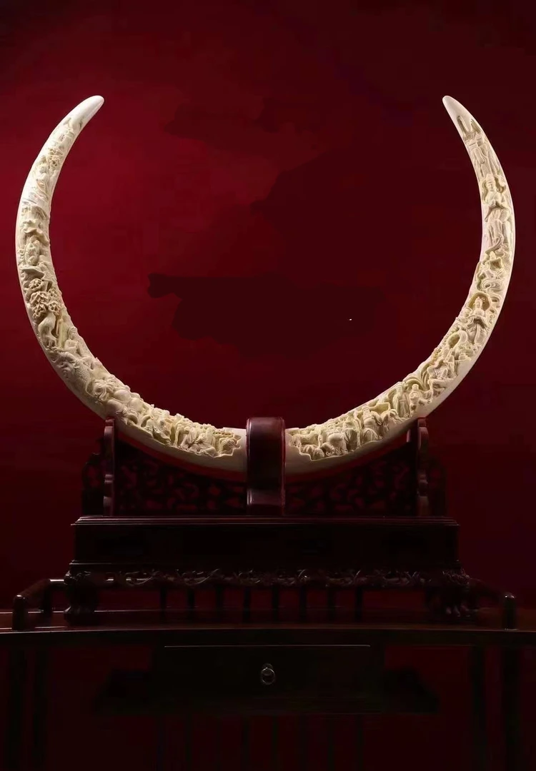 (猛犸牙)5A价别墅会所收藏对摆摆件改价链接