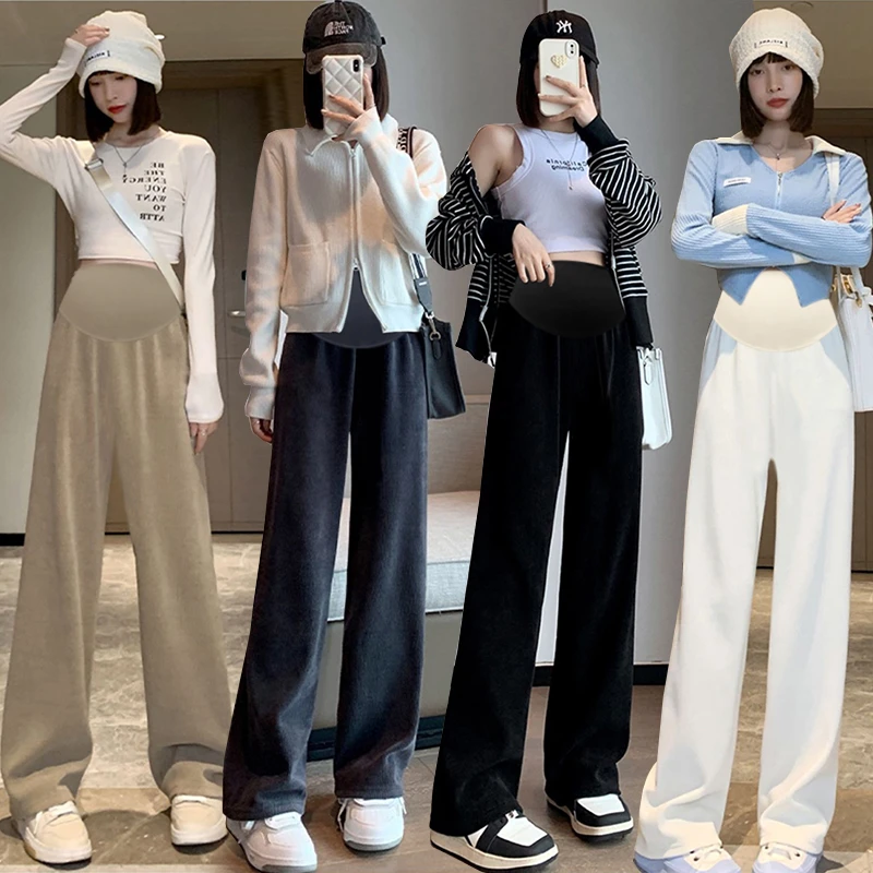 孕妇阔腿裤春秋款外穿时尚宽松显瘦直筒秋冬加绒拖地裤长裤秋冬季