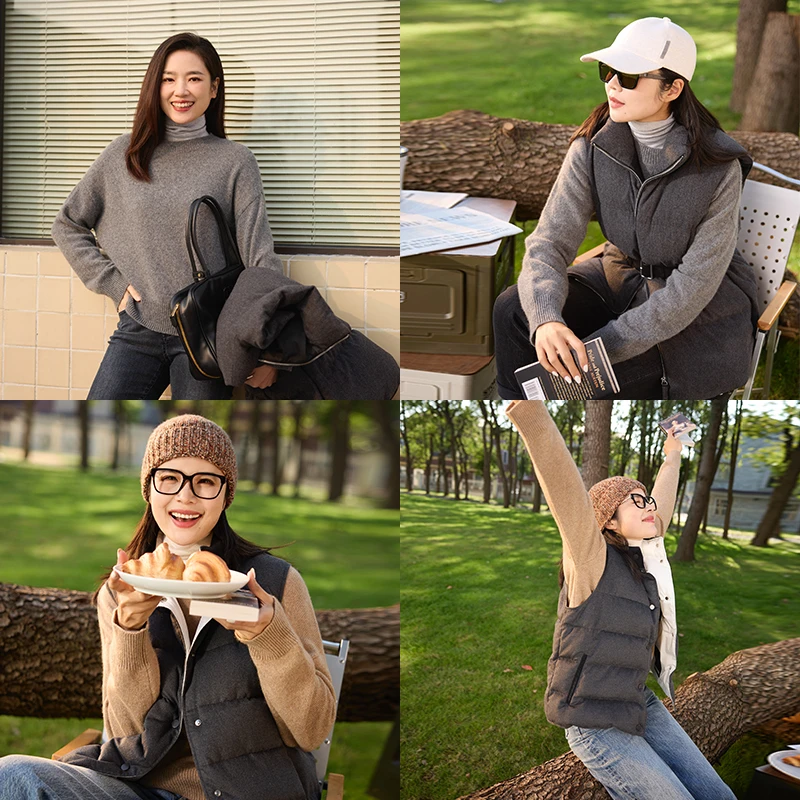 COLINWANG-大地礼赞|意大利Cariaggi羊绒花纱极简松弛圆领针织衫