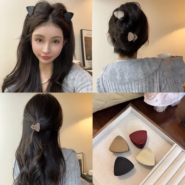 SWW猫耳朵光版小号碎发夹多种夹气质法式百搭侧边夹后脑夹发卡