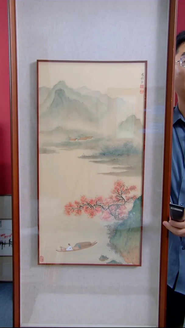 【闪购商品】绘画羅超《孤舟赏景》装裱115*50