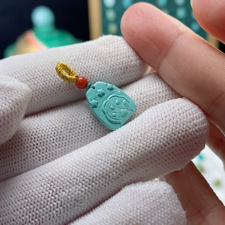 绿松石颈饰银S925镶嵌