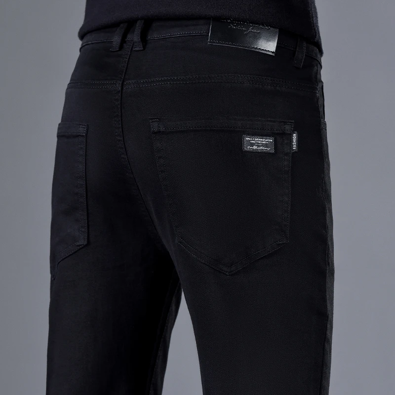 秋冬2025新款男士牛仔裤直筒修身黑色商务裤子男百搭休闲爆款长裤