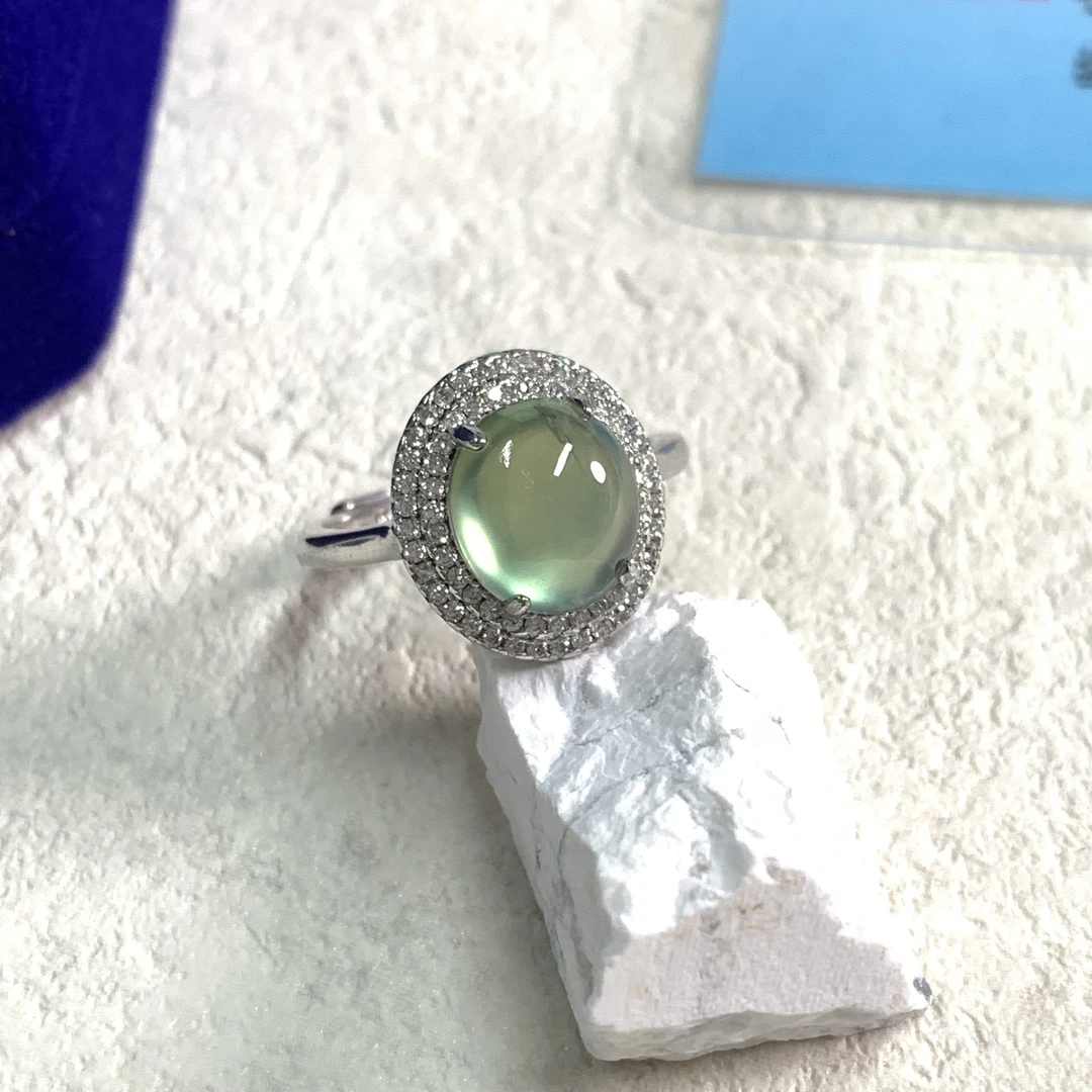 90新  葡萄石s925开口戒指th171有盒