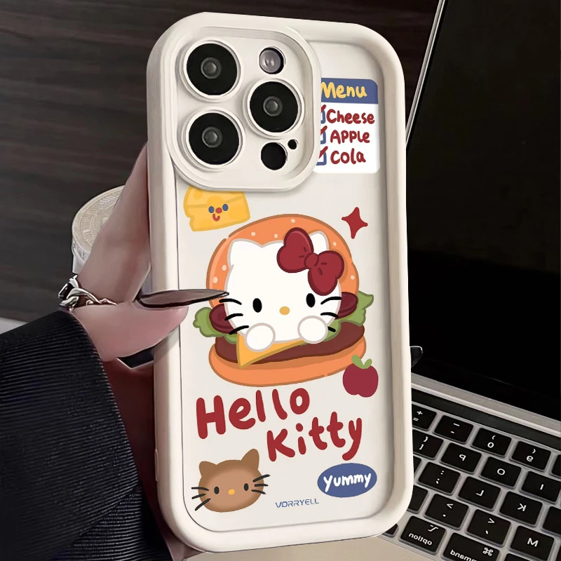 汉堡凯蒂适用苹果15/14手机壳iPhone14promax软胶13pro12/11/xr/7