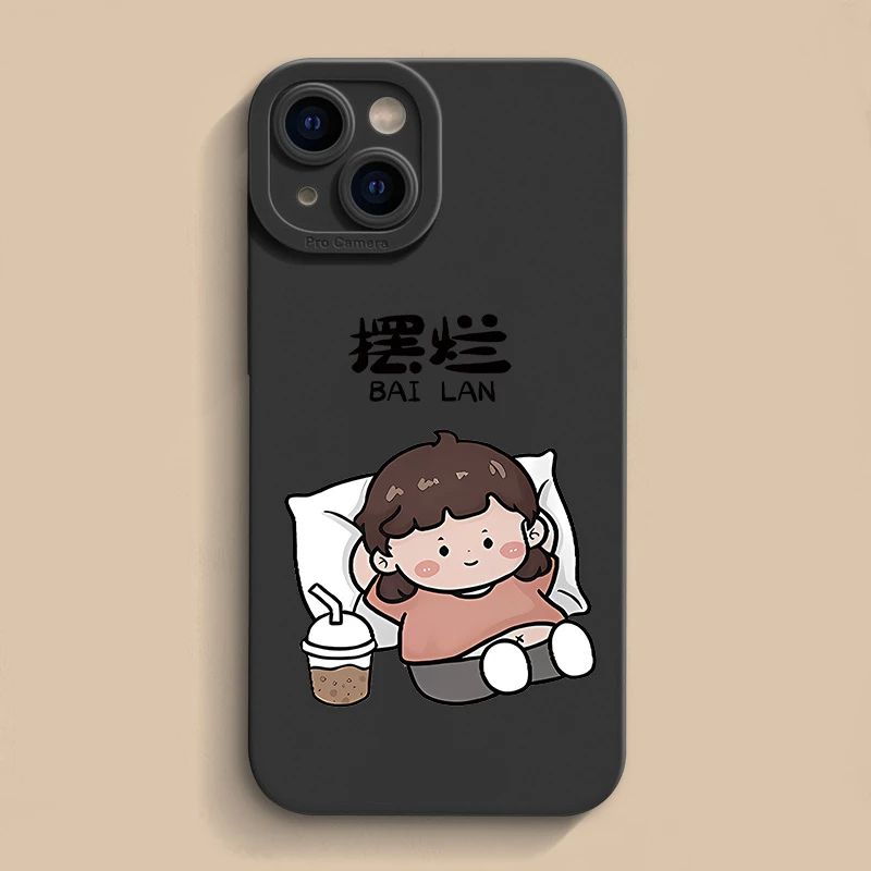 壳玛仕摆烂女孩适用iPhone15苹果12/13软壳14promax手机壳11xr/8p