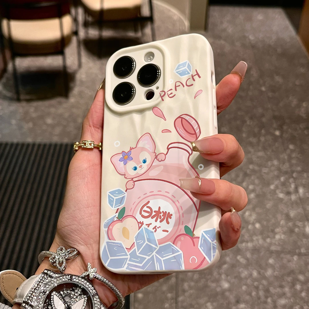 白桃汽水适用苹果15/14手机壳iPhone14promax软胶13pro12/11/xr/7