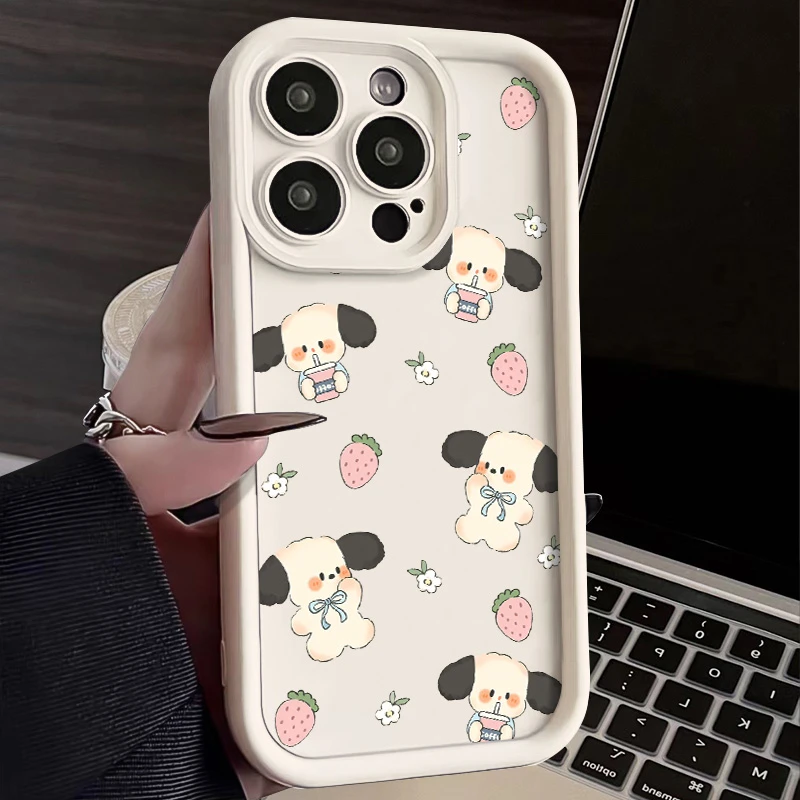 草莓狗狗适用苹果15/14手机壳iPhone14promax软胶13pro12/11/xr/7