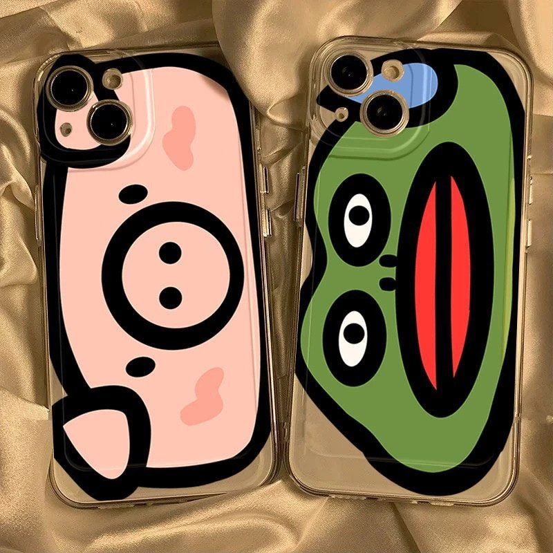 情侣卡通iphone15苹果手机壳14promax创意13pro透明12高级11全包e