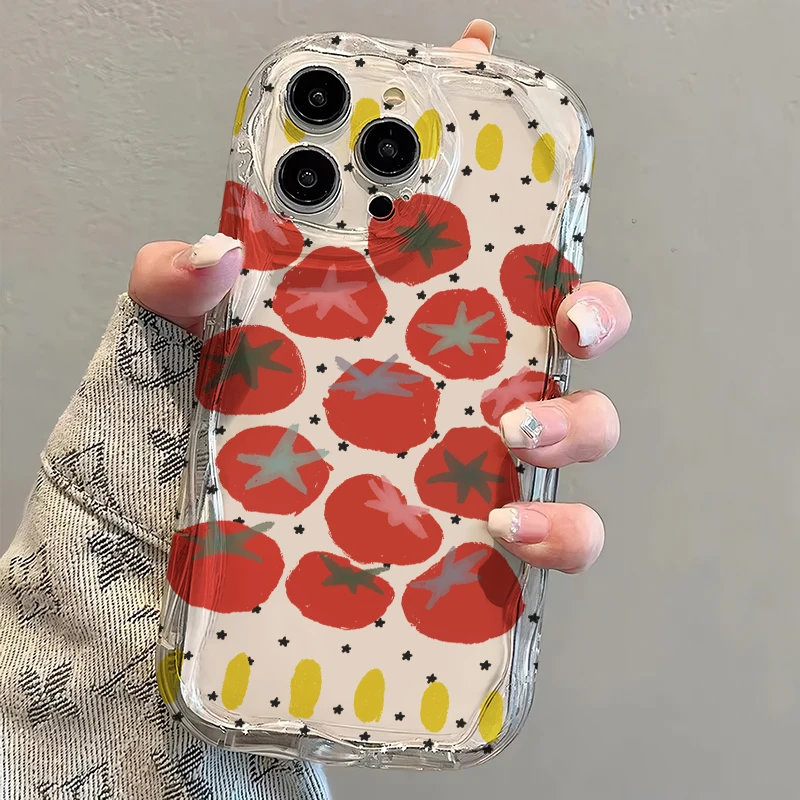 满屏西红柿苹果15Plus手机壳13软iPhone14Pro/6/12防摔xs/xr/8p/7