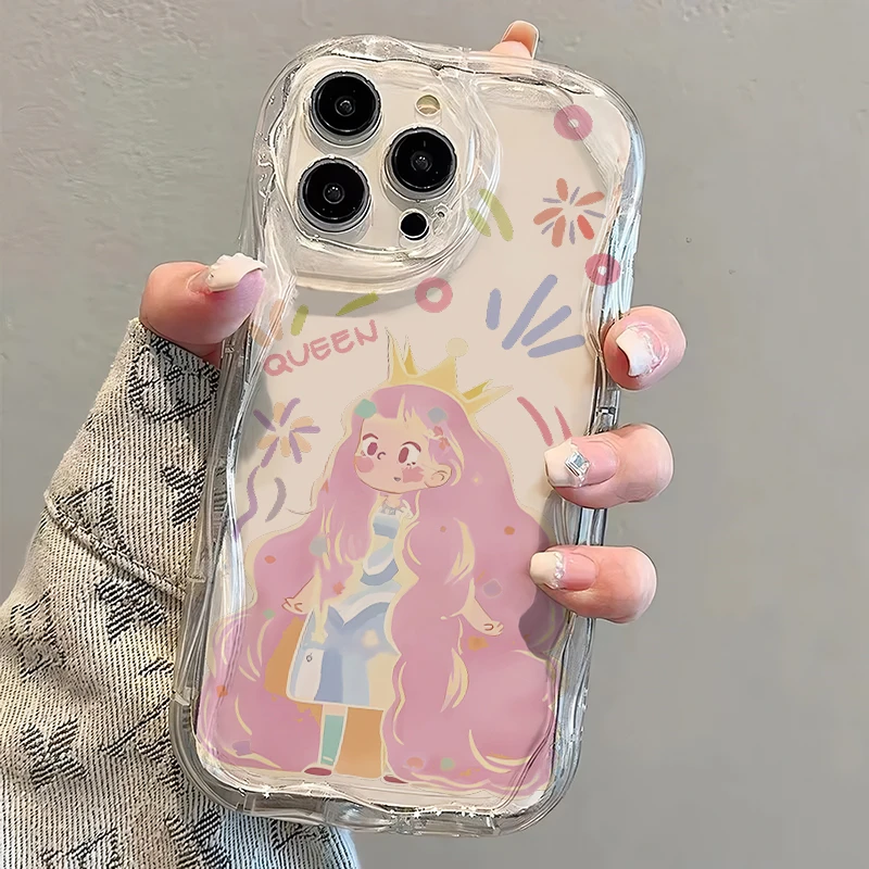 涂鸦女孩苹果15Plus手机壳13软壳iPhone14Pro/6/12防摔xs/xr/8p/7