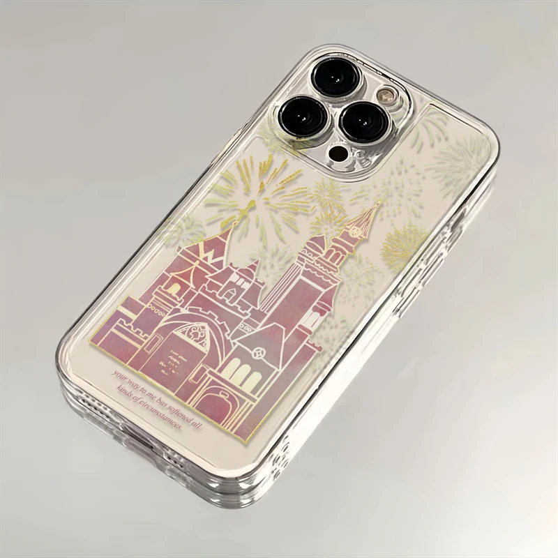烟花城堡iphone15苹果手机壳14promax新年13pro透明12高级11全包e