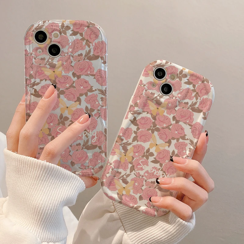 满屏玫瑰苹果15Plus手机壳13软壳iPhone14Pro/6/12防摔xs/xr/8p/7