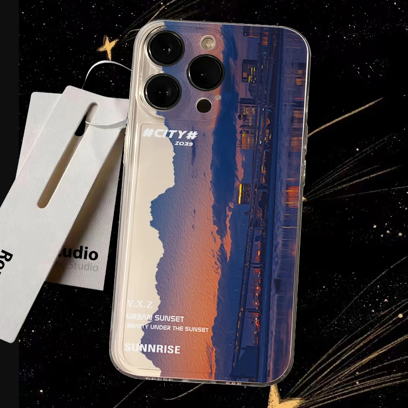 创意落日余晖iphone15苹果手机壳14promax软胶13pro透明12/防摔11