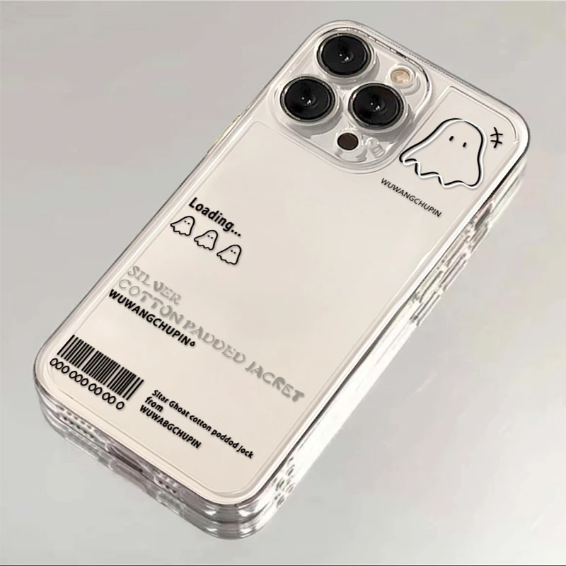 壳玛仕ins标签小幽灵适用iphone15/13苹果14手机壳12x软11promax8