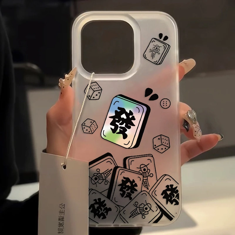 彩色麻将iphone15苹果14/13promax手机壳11软壳6s/7/8p卡通12xs新