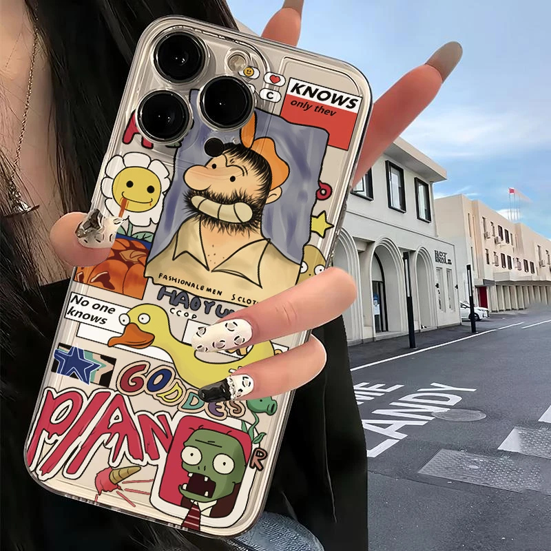 胡子大叔iphone15promax苹果14/13手机壳12透明11x软壳7/8p可爱6s