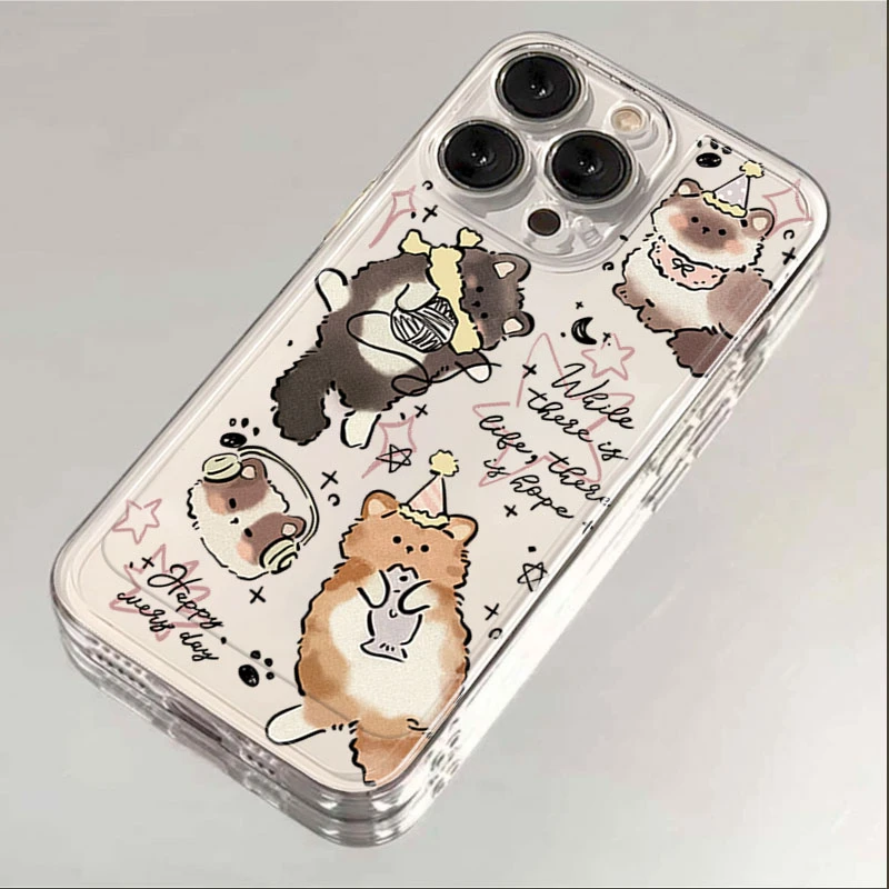 可爱小猫iphone15苹果手机壳14promax卡通13pro透明12高级11全包e