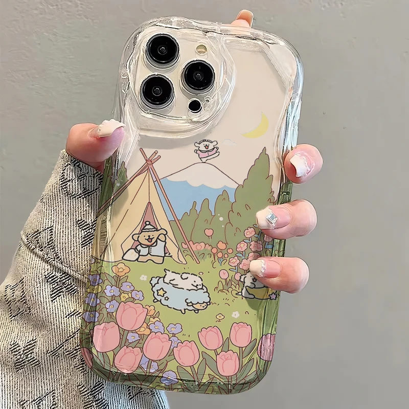 露营小狗苹果15Plus手机壳13软壳iPhone14Pro/6/12防摔xs/xr/8p/7