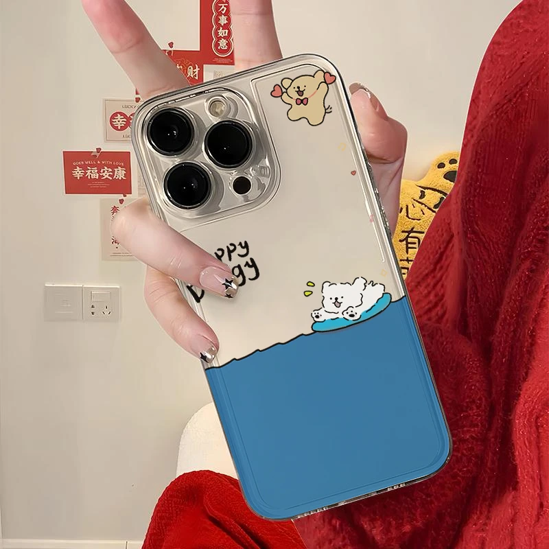 运动狗狗iphone15promax苹果14/13手机壳12透明11x软壳7/8p卡通6s