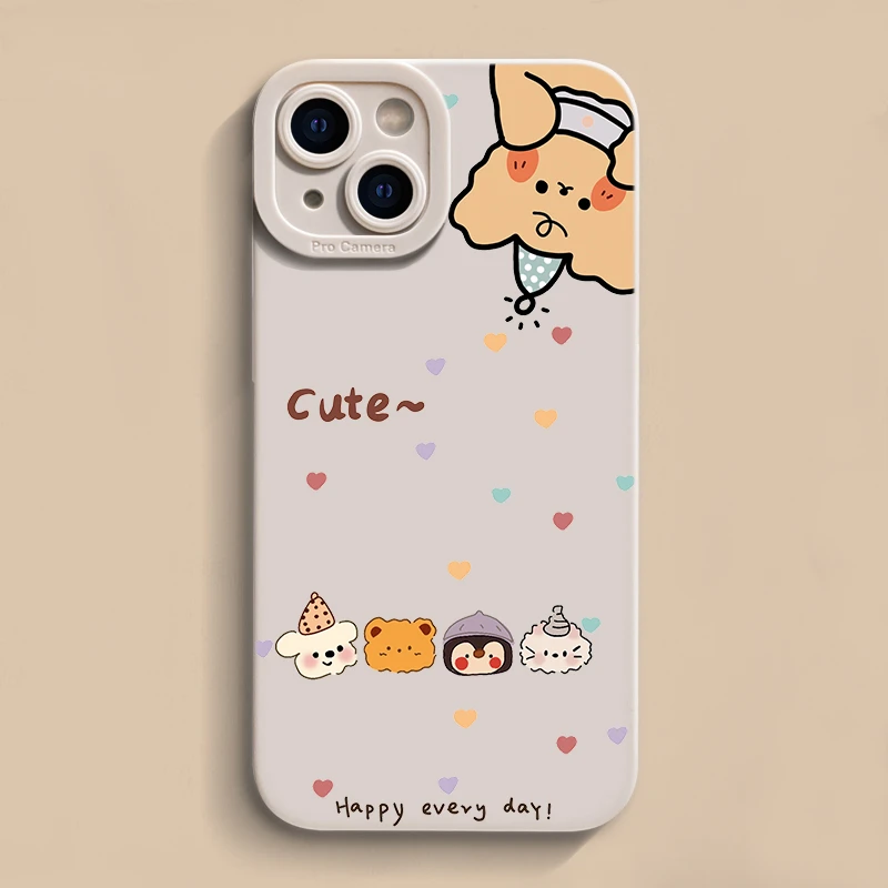 壳玛仕可爱小熊适用iPhone15苹果12/13软壳14promax手机壳11x新款