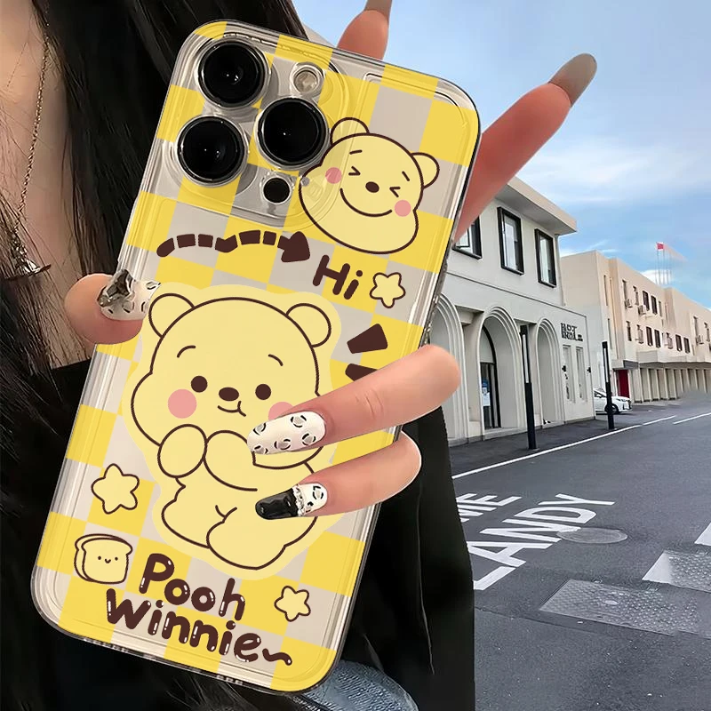 格子小熊iphone15promax苹果14/13手机壳12透明11x软壳7/8p可爱6s