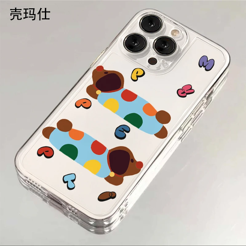 壳玛仕睡觉腊肠狗适用iphone15苹果13手机壳14promax创意12xr透11