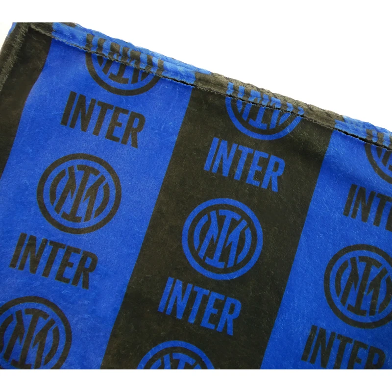 FCIM/国际米兰足球俱乐部蓝黑条纹INTER logo定制法兰绒多用毛毯