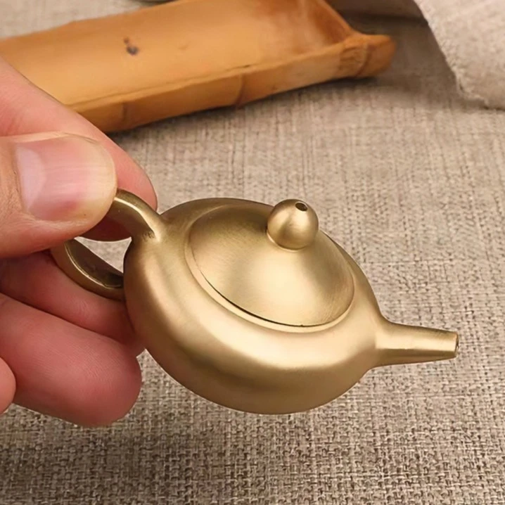小铜壶摆件 把把壶茶壶手工创意指尖壶精致高档精美把玩中式装饰