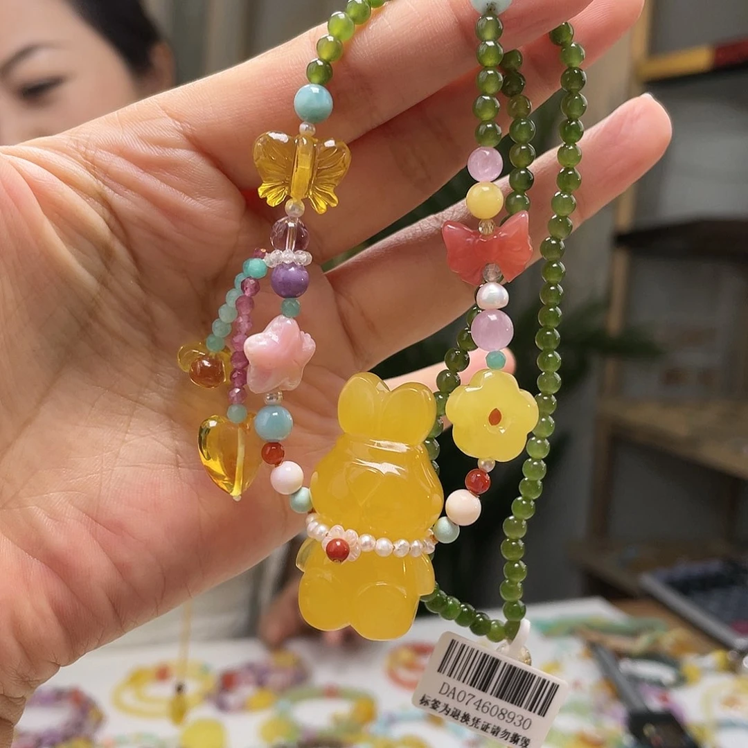 琥珀颈饰未镶嵌蜜蜡项链