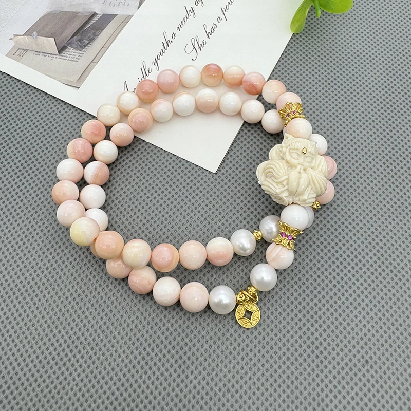 天然猛犸牙九尾狐凤九手串手链时尚精美百搭多样性发货其一