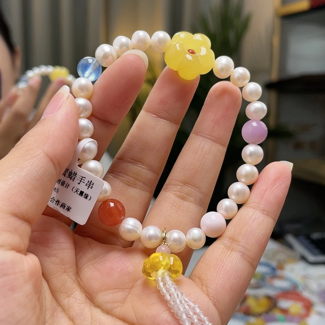 琥珀颈饰未镶嵌蜜蜡手串