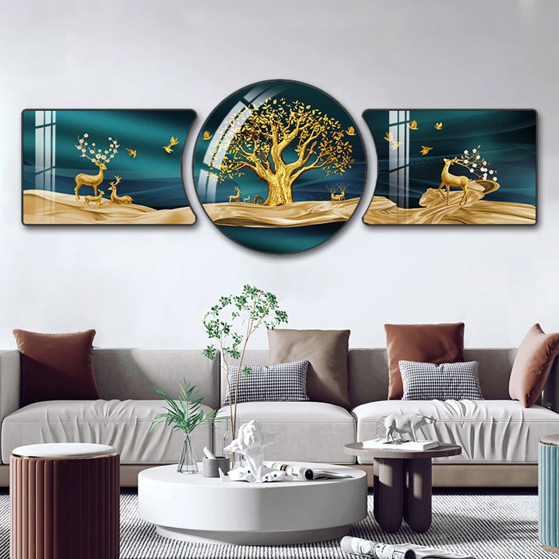 【2025】轻奢客厅装饰画现代大气沙发背景墙挂画三联画