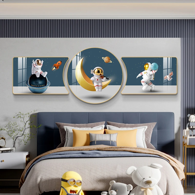 【2025】动漫卡通宇航员挂画儿童卧室装饰画