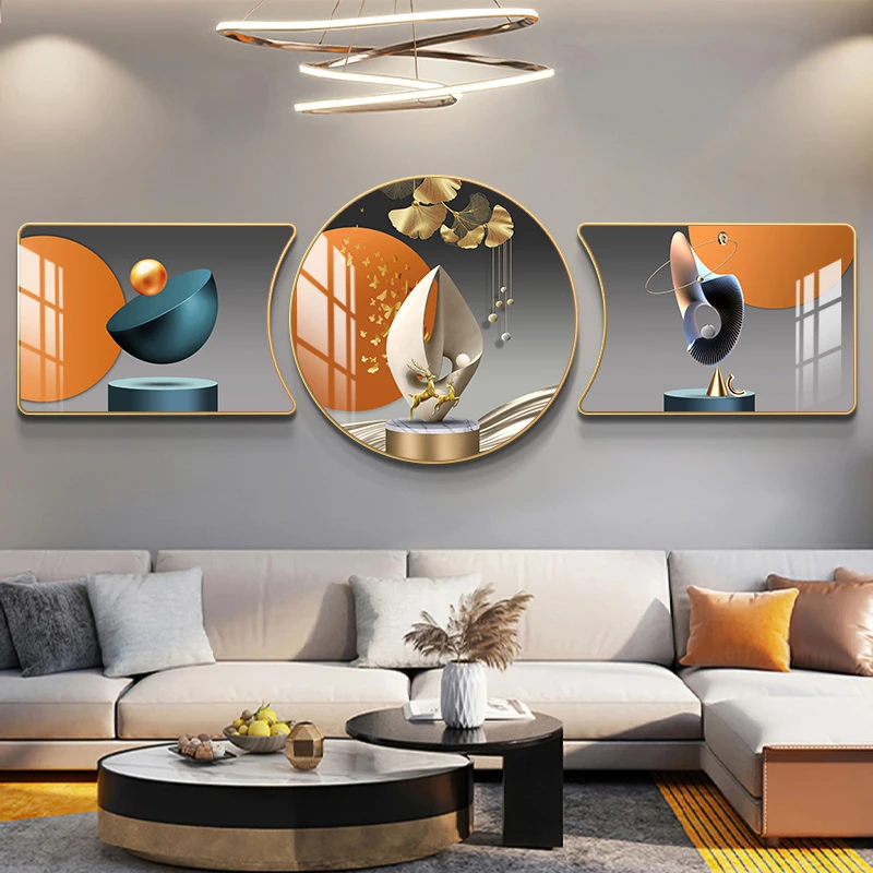 【2025】客厅装饰画现代简约三联挂画轻奢沙发背景墙壁画