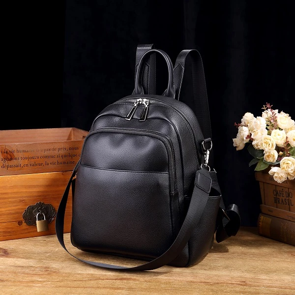 双肩包女款爆款2025新款时尚休闲百搭潮流学生韩版牛皮女包23052