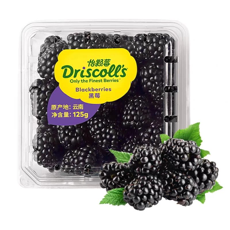 怡颗莓黑莓鲜果新鲜水果覆盆子125g/盒