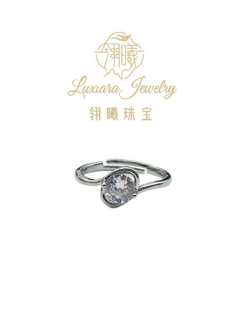 铜合金合成锆石戒指 精美爆款气质女戒指轻奢