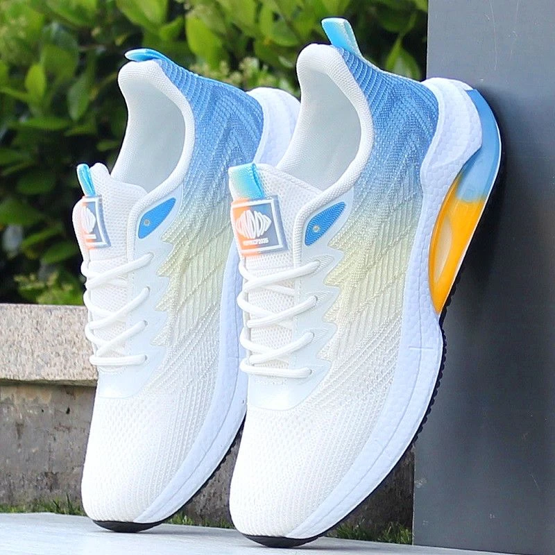 跑步鞋男鞋椰子鞋2023夏季新款老爹鞋男士运动休闲飞织透气网面鞋