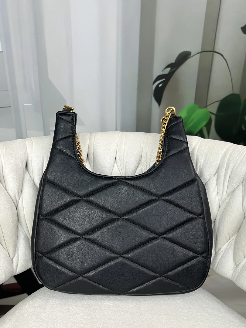 LQ-WITH-QUEEN真皮女包U腋下手提黑色