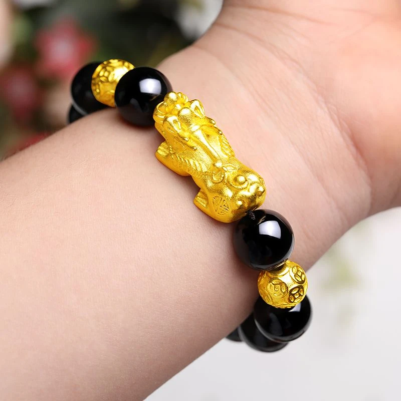 合金手链 貔貅手链 2024时尚百搭潮流精美新款吊坠金色大气饰品