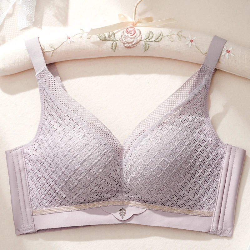内衣女夏天薄款推荐小胸聚拢新款高档防下垂无痕文胸罩厚无钢圈爆