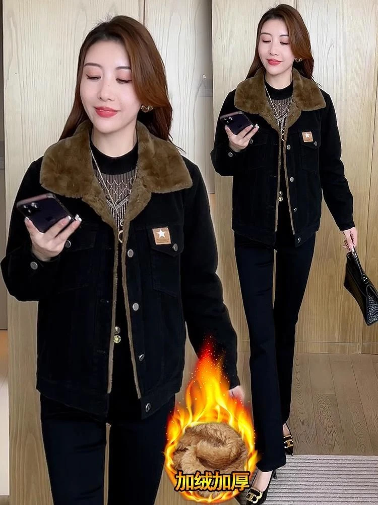 【运费补贴】2024冬季新款保暖短外套女时尚小个子加绒加厚棉服棉衣