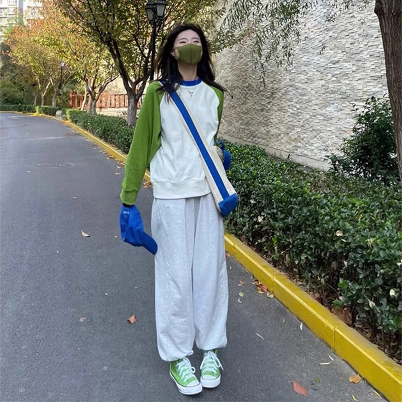 早秋搭配一整套梨型身材穿搭休闲运动卫衣两件套初秋新款女装套装